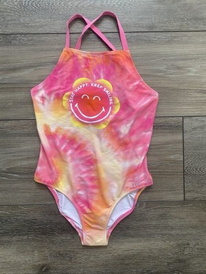 Zara Kids Pink and Orange Tie-Dye One piece Swim Suit/ size SIZE 13-14 см 164