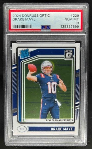 2024 Donruss Optic Drake Maye Rated Rookie #229 Patriots PSA 10