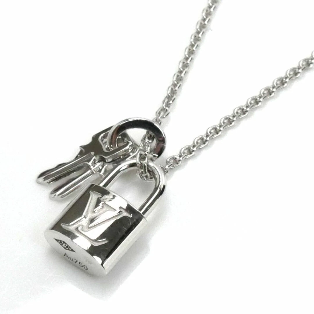 LOUIS VUITTON（LV） Collana Louis Vuitton K18WG oro bianco ciondolo lucchetto Q93320 8 2 g usata KOER 0