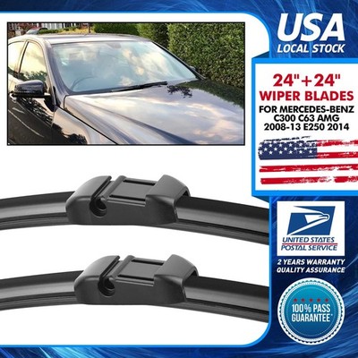 Clean 24''+24'' Side lock Wiper Windshield Rain Blade For 2012-2014 BENZ CLS550