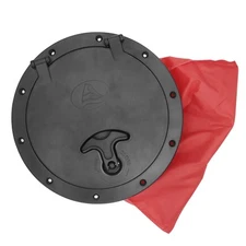 8 Black Deck Deck Hatch with Storage Bag Plate Kit for Kayak Boating Fishing