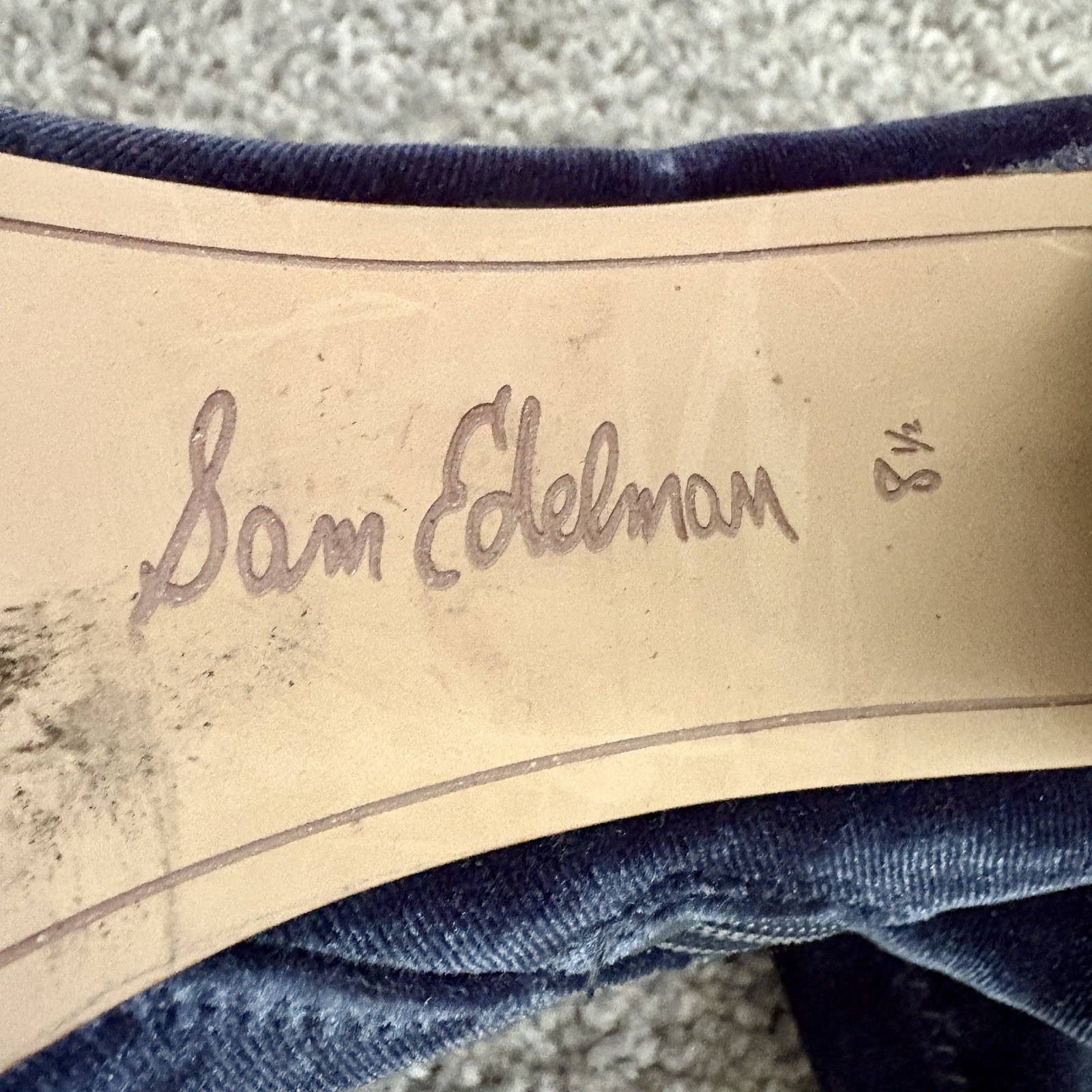 Sam Eldeman Blue Velvet Calexa Ankle Booties Heel… - image 8