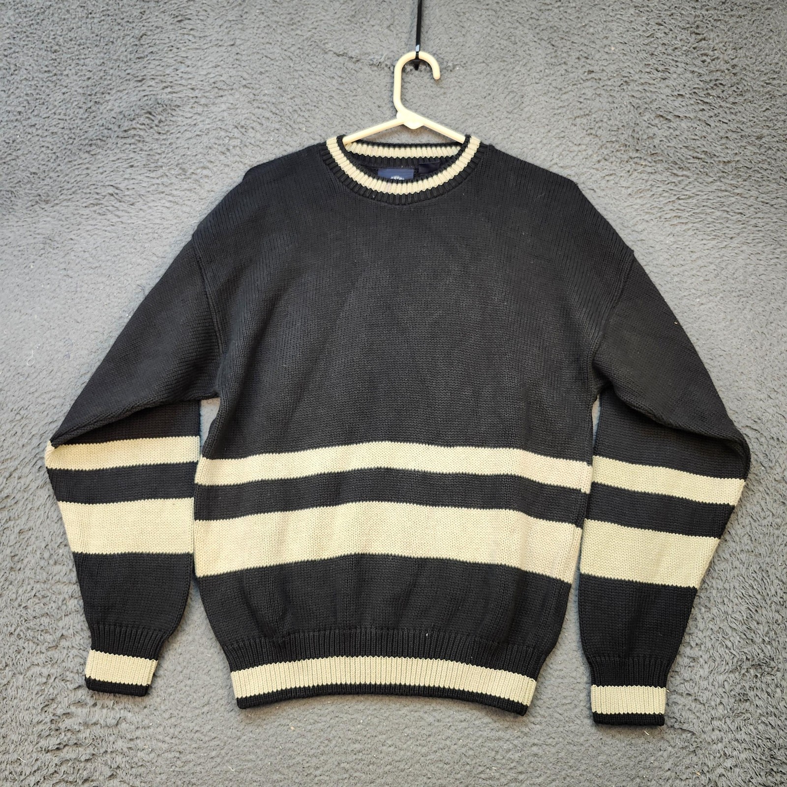 Vintage Dockers Sweater Mens Medium Striped Crewneck Pullover USA 90s