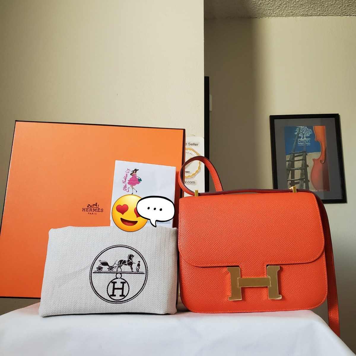 Hermes Constance 18 Orange Epsom Gold Hardware Bag Year 2019 | eBay
