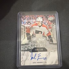 2019-20 Exquisite Collection Platinum Rookie Signatures #R3 Joel Farabee RC /199