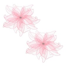 2pcs 9.4 Inch Large Satin Fabric Flower Brooch, Pink
