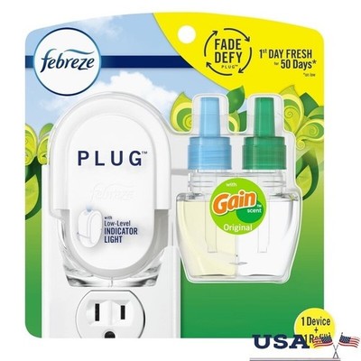 Plug In Air Freshener Odor Fighter Warmer Gain Refill Kit 50 Days Freshness New