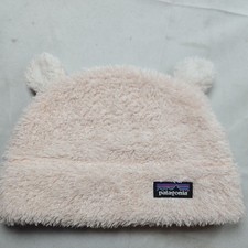 Patagonia Hat Beanie Fleece Bear Ears Kids White Sherpa Furry Friends Winter