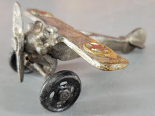 HUBLEY 1930s CAST IRON TOY PLANE RED AND YELLOW STAR ARMY MONOPLANE 4.5" ANTIQUE