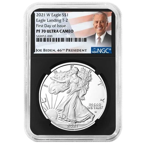 2021-W Proof $1 Type 2 American Silver Eagle NGC PF70UC FDI Biden Label Retro