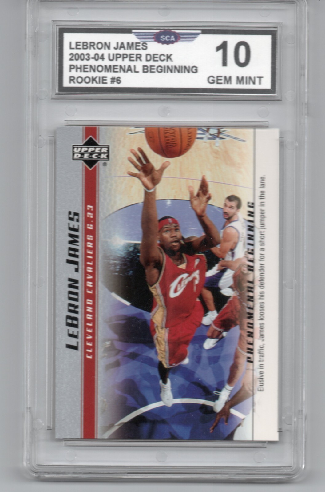 2003-04 UPPER DECK PHENOMENAL BEGINNING LEBRON JAMES ROOKIE CARD #6