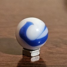 Vintage Alley Agate Blue Swirl .593 Glass Marble