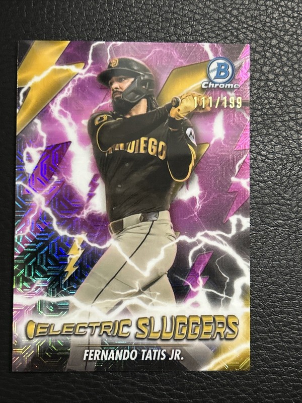 Fernando Tatis Jr 2026 Bowman Chrome Electric Sluggers Pink Purple Mojo /199