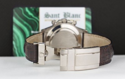 ROLEX 18kt White Gold DAYTONA White Dial Brown Alligator Strap