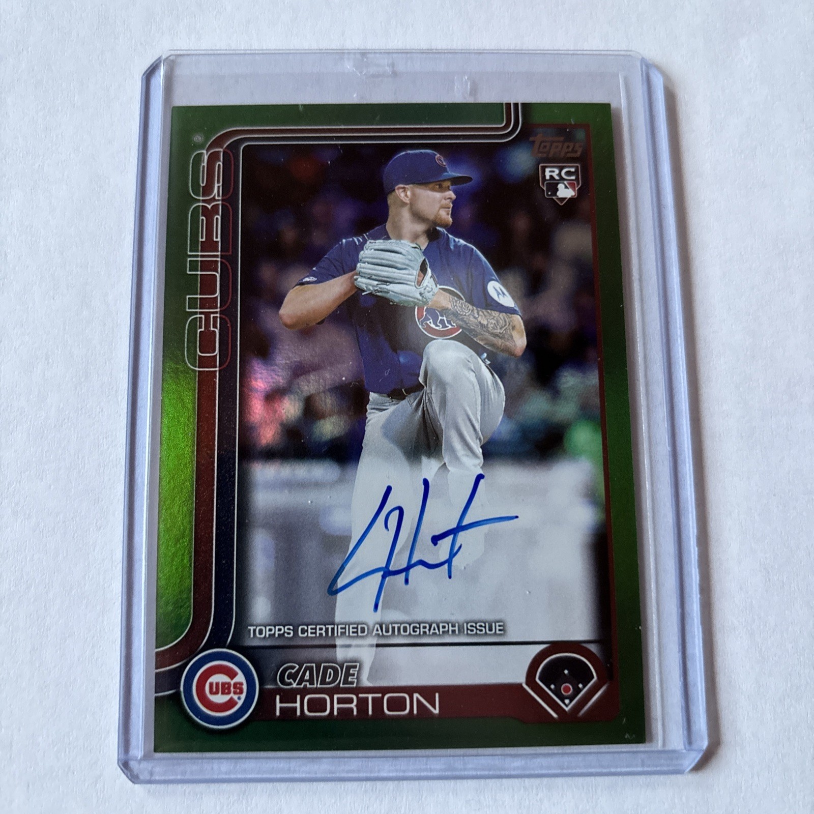 2025 Topps Update Cade Horton Real One Auto Rookie RC #US140 Green Foil /99 Cubs
