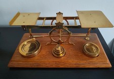 Antque Brass postal scales. S. Mordan & Co of London circa 1900, full weight set
