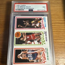 1980 Topps Magic Johnson Julius Erving Van Breda Kolff PSA 7 Magic RC
