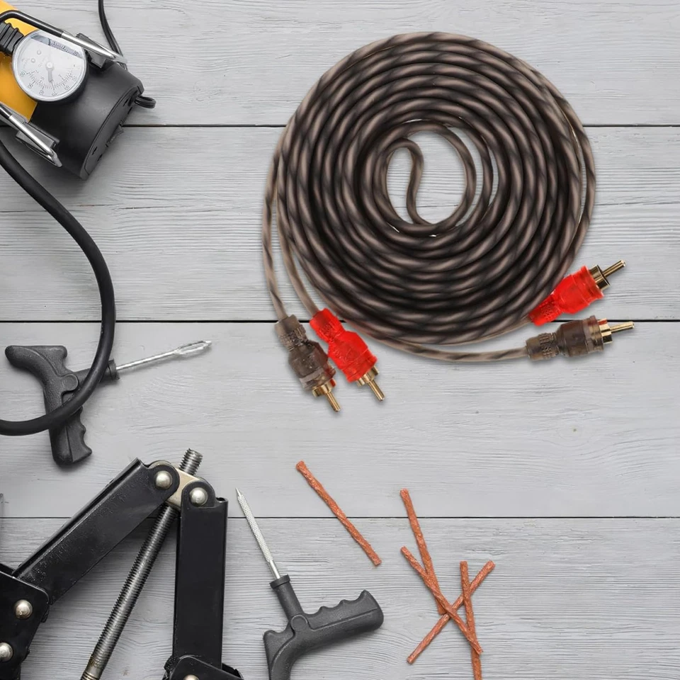 1/4PACK RCA Audio Cable Twisted Pair with Noise Reduction Interconnect Amp Wire - Image 4 of 4