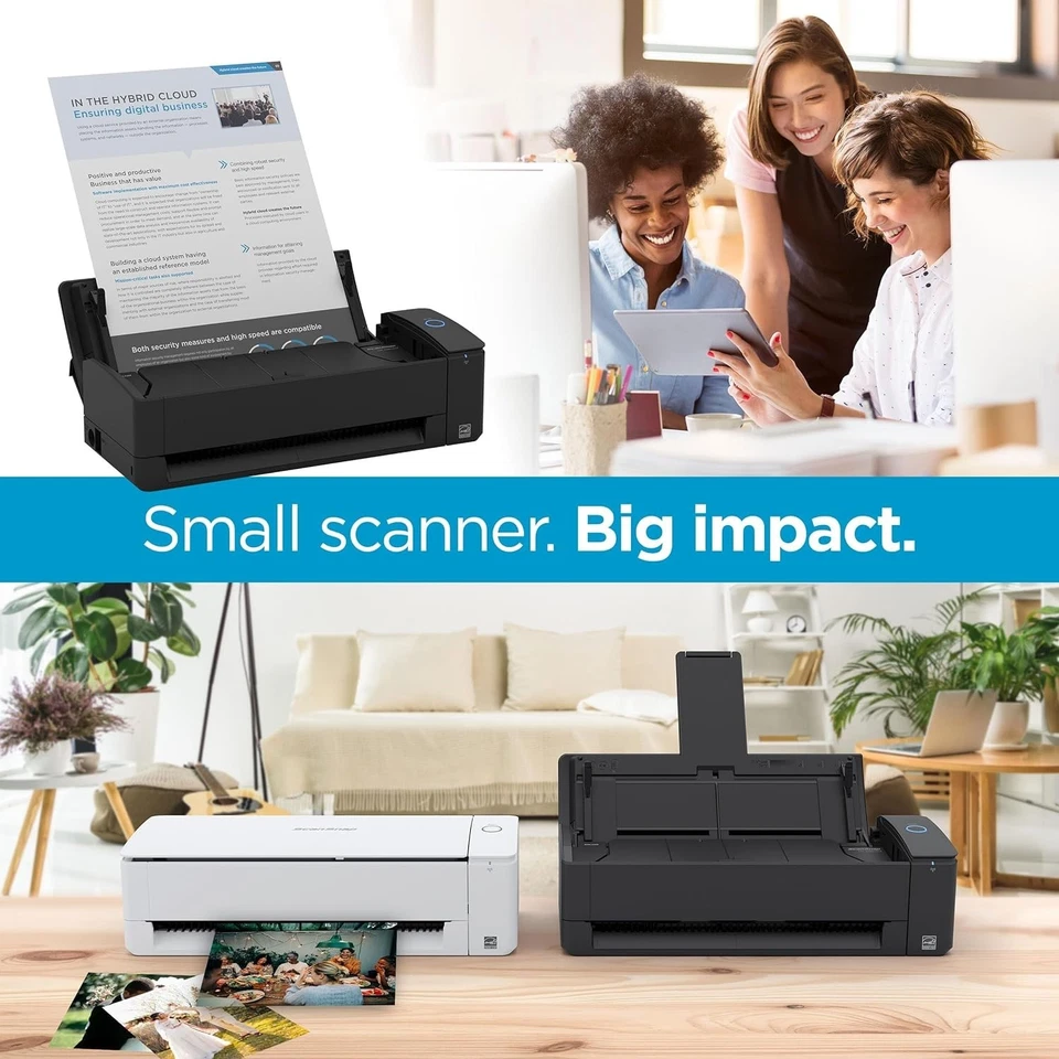 Double-Sided Photo & Receipt Scanner, Auto Feeder, Black - Image 4 of 4