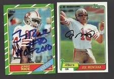L@@@K 49ERS FANS FACSIMILE AUTOGRAPHS ROOKIEREPRINTS JERRY RICE AND JOE MONTANA