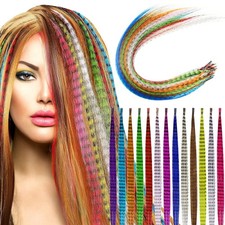 78 Pieces Synthetic Feather Hair Mixed Color Feather Extensions Not Real Hair