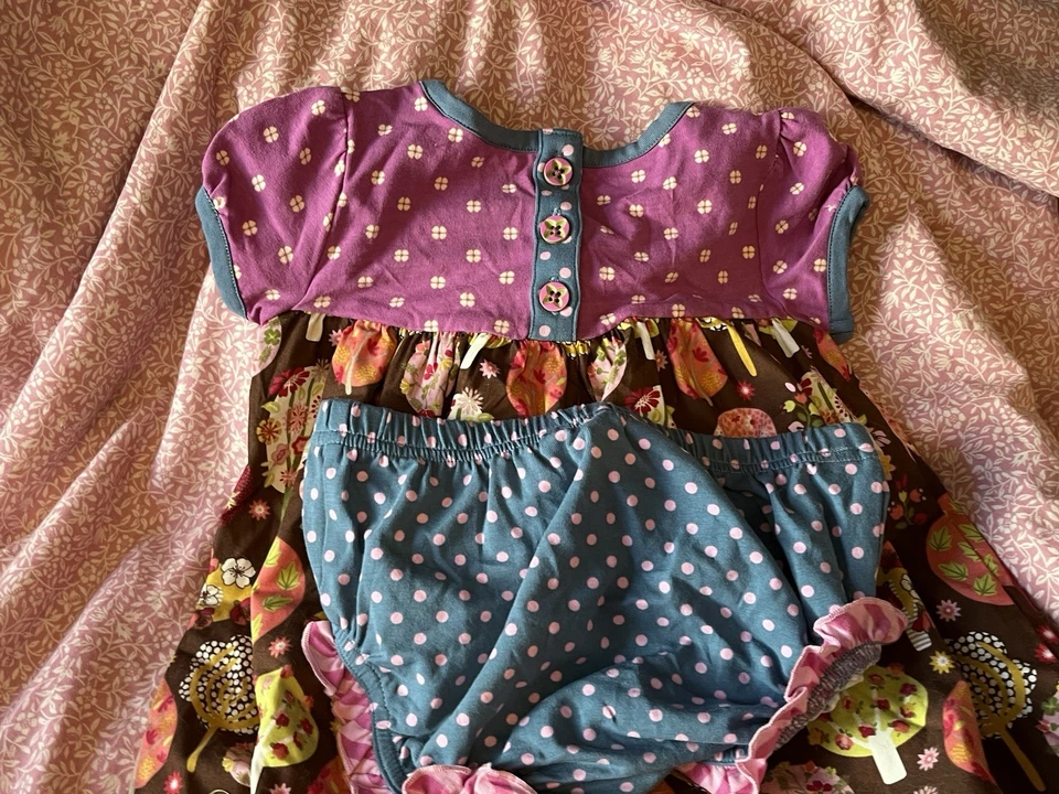 Vestido Matilda Jane 2 piezas a través de los árboles y DC talla 3-6mos nuevo con etiquetas Foto 3 de 4