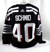 Akira Schmid Signed Adidas New Jersey Devils Black Hockey Jersey Fanatics Auto