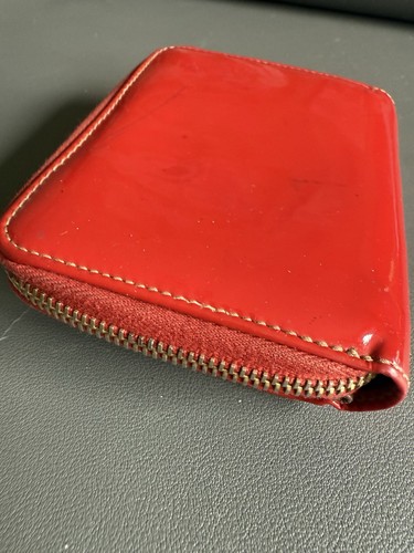 DOLCE & GABBANA Wallet Enamel BiFold Snap Red Shiny Leather 5”x4” Zip Coins RARE - Picture 15 of 16