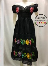MEXICAN DRESS, CATRINA DRESS, VESTIDO  BORDADO, Frida Dress, Hand Made Dress