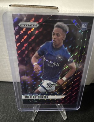 2024-25 Panini Prizm EPL Omari Hutchinson Purple Mosaic Prizm /249 (RC)