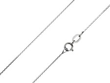 9ct White Gold Necklace Chain Belcher 16in-20in 0.8mm Italian Polished Finished