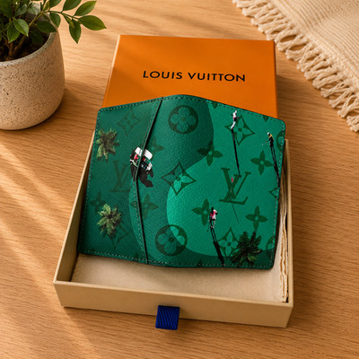 Louis Vuitton LV Golf Monogram Pocket Organizer Wallet Green W/Box