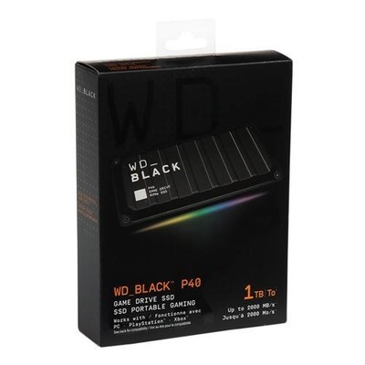 Western Digital Black P-40 1TB External SSD. USB-C 2000 MB/s, RGB, PC, PS, Xbox.
