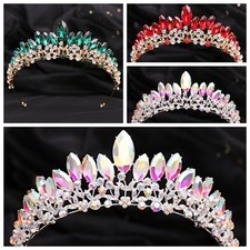 Bridal Tiara Alloy Rhinestone Crystal Wedding Crow Pageant Hair Birthday