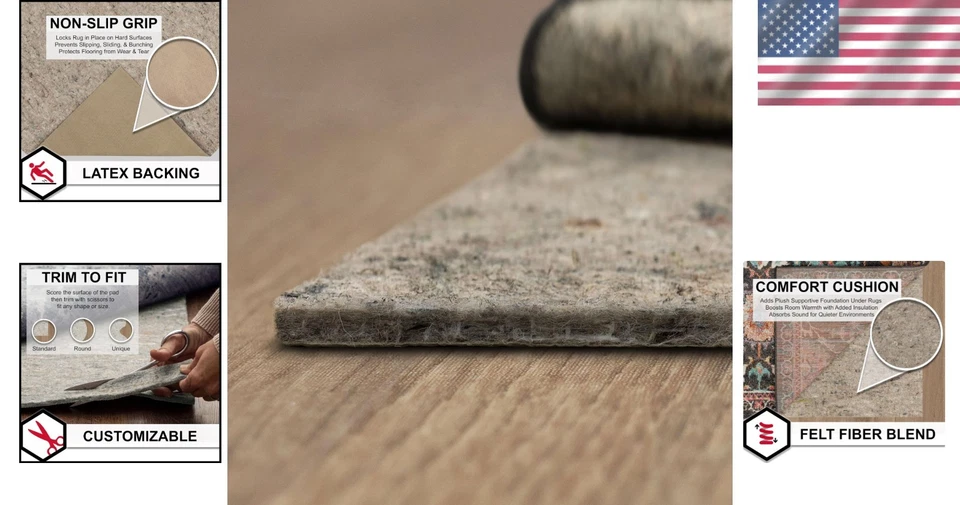 12x15 Rug Pad Gripper - Dual Surface Protection - Image 2 of 4