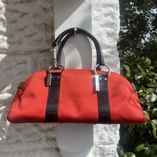 vintage dior galliano era red hardcore bowler bag