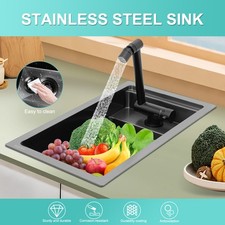16.9 X 9.8 X 8.7 Inch Bar Sink Undermount with Faucet 304 Stainless Steel USA
