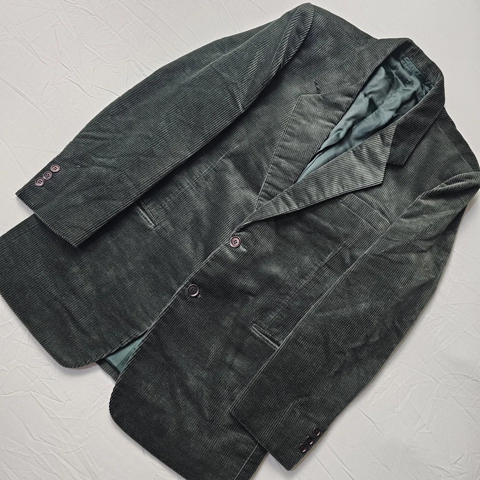 Chaqueta Blazer Ermenegildo Zegna Excelente Sastre Para Hombre 38R Pana Verde Bosque Foto 3 de 4