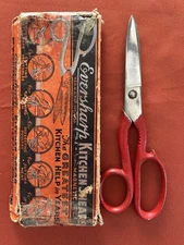 Vintage Eversharp Kitchen Shears W/original Box Bottle Opener Red Handle USA