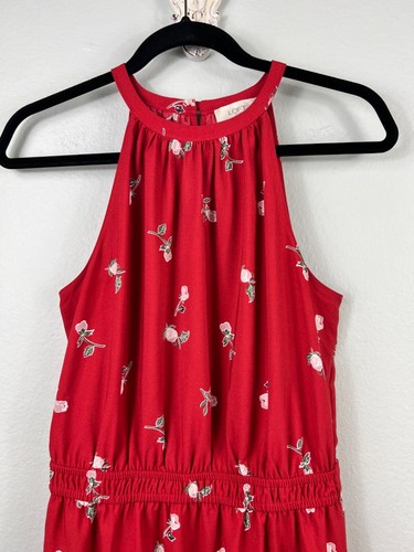 Loft Kleid rot & weiß Blumenmuster Neckholder Größe Small feminin patriotisch - Bild 5 von 15