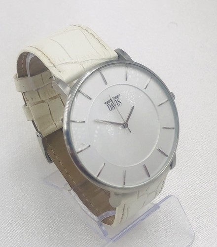 Davis Damen Armbanduhr | Edelstahl | Silbern | Weißes Lederarmband | Läuft 💯 - Bild 13 von 24