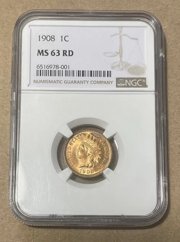 U.S. - 1908 Copper Indian Cent (NGC MS 63 RD)
