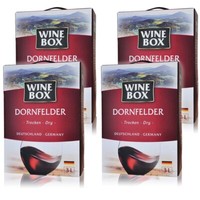 Wine Box Dornfelder, Trocken, Bag-In-Box, Sortenreines Weinpaket (4X3,0L)
