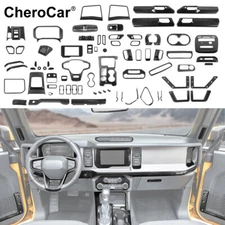 Carbon Fiber Interior Full Panel Decor Trim Cover Kit For Ford Bronco 4Door 21+