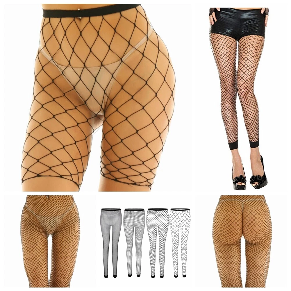 Womens Stretchy Mesh See-Through Fishnet Short Pants Leggings Stockings  Cover Up