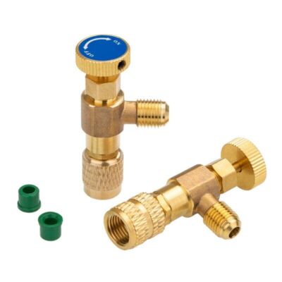 R410A R22 Air Conditioning Safety Valve Shut-off Valve Adapter 1/4''- 5/16'' 2PCS