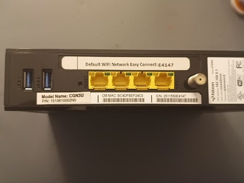 Hitron CGN3U Wireless Cable Modem Router Gateway, Includes All Cables & Power - Picture 3 of 6