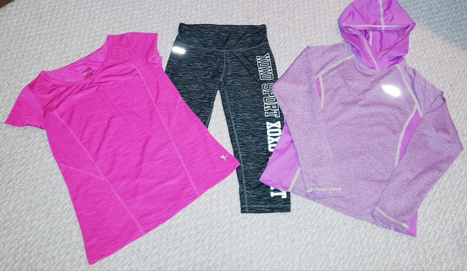 GIRL'S LOT Shirt Pants Danskin XOXO NORTH FACE Active Wear Black Pink Purple 7/8