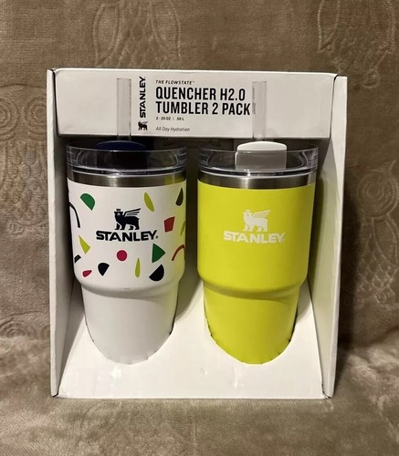 Stanley-2pk Stainless Steel H2.0 Flowstate Quencher 20 oz. Tumblers Geo/ Yellow - Picture 9 of 20