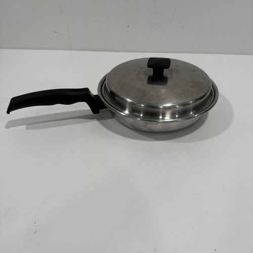 Cory Flavor-Seal Waterless 3-Ply Stainless 8" Skillet Saute Pan Frying Pot & Lid - Picture 2 of 6